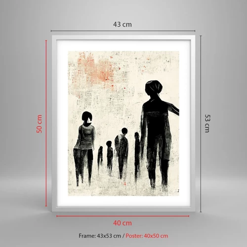 Póster en marco blanco - Contra la soledad - 40x50 cm