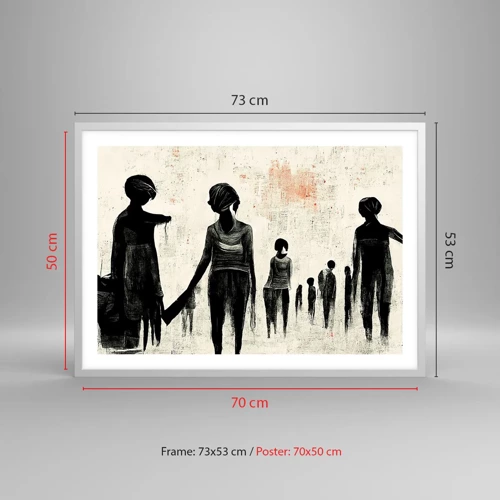 Póster en marco blanco - Contra la soledad - 70x50 cm