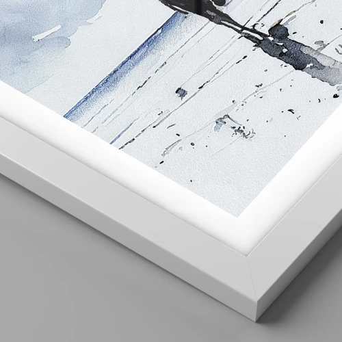 Póster en marco blanco - Conversación con el mar - 40x30 cm
