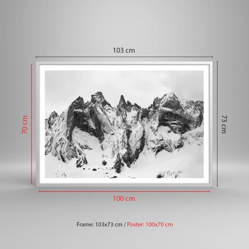 Póster en marco blanco - Cresta amenazante - 100x70 cm