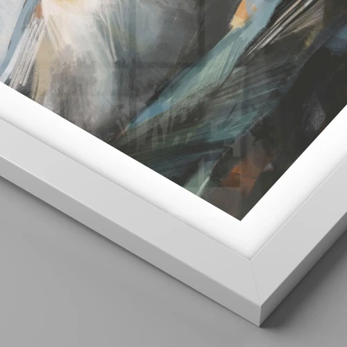 Póster en marco blanco - Crudo y bello - 50x50 cm