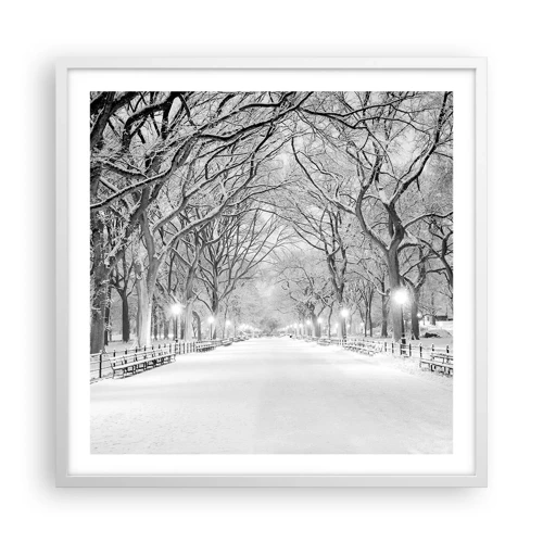 Póster en marco blanco - Cuatro estaciones - invierno - 60x60 cm