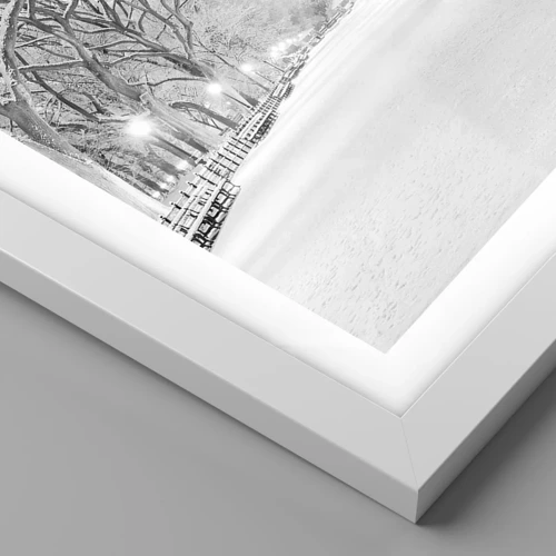 Póster en marco blanco - Cuatro estaciones - invierno - 70x100 cm