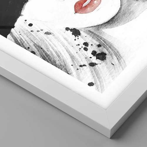 Póster en marco blanco - Dama de negro - 100x70 cm