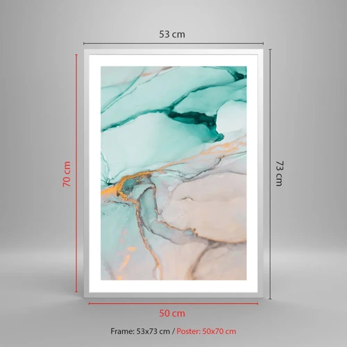Póster en marco blanco - Danza de formas y colores - 50x70 cm