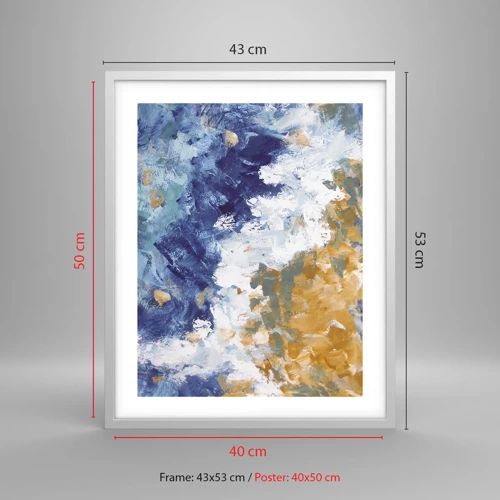 Póster en marco blanco - Danza de los elementos - 40x50 cm