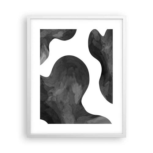 Póster en marco blanco - El blanco fluye sobre el negro - 40x50 cm