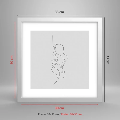 Póster en marco blanco - El calor de los deseos lúgubres - 30x30 cm