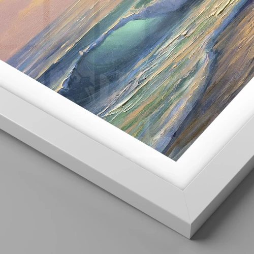 Póster en marco blanco - El canto turquesa de las olas - 70x100 cm