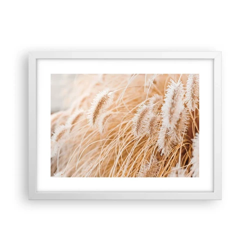 Póster en marco blanco - El dorado susurro de las hierbas - 40x30 cm