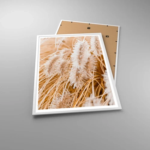 Póster en marco blanco - El dorado susurro de las hierbas - 70x100 cm