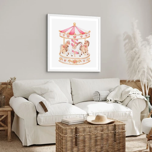 Póster en marco blanco - El dulce mundo de la infancia - 40x40 cm