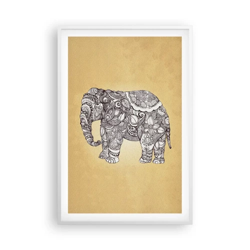 Póster en marco blanco - El elefante decorado - 61x91 cm