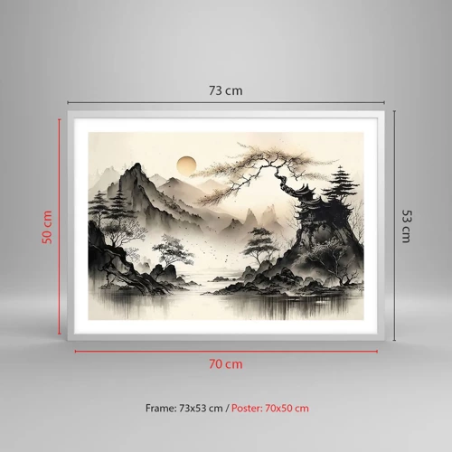 Póster en marco blanco - El encanto único de Oriente - 70x50 cm