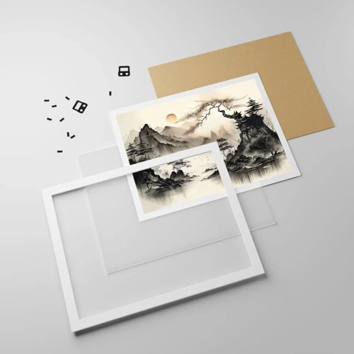 Póster en marco blanco - El encanto único de Oriente - 91x61 cm