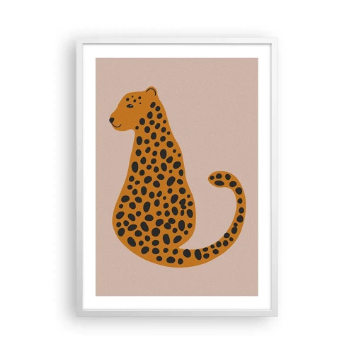 Póster en marco blanco - El estampado de leopardo está de moda - 50x70 cm