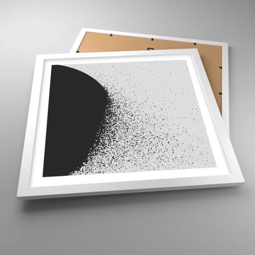 Póster en marco blanco - El movimiento de las partículas - 40x40 cm