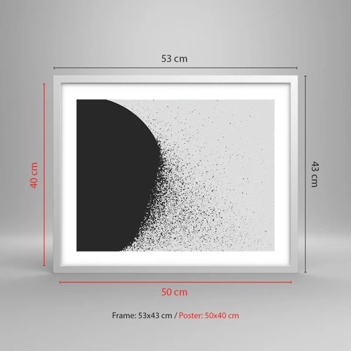 Póster en marco blanco - El movimiento de las partículas - 50x40 cm