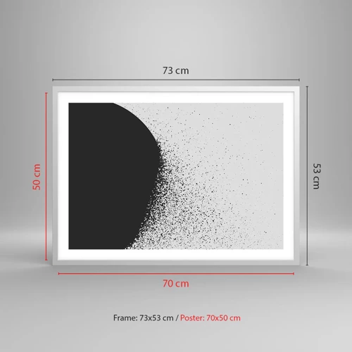 Póster en marco blanco - El movimiento de las partículas - 70x50 cm