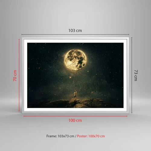 Póster en marco blanco - El que robó la luna - 100x70 cm