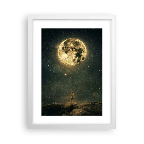 Póster en marco blanco - El que robó la luna - 30x40 cm