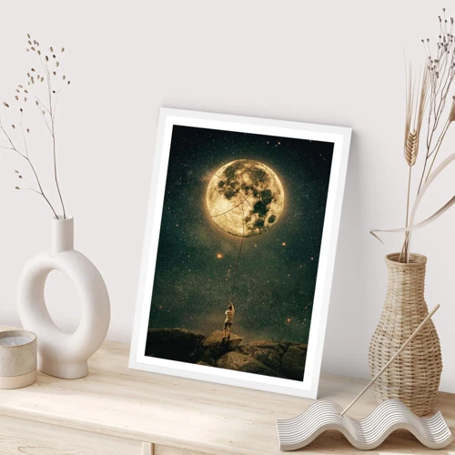 Póster en marco blanco - El que robó la luna - 40x50 cm