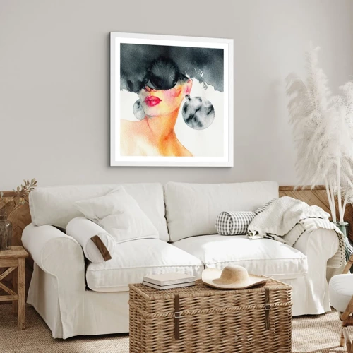 Póster en marco blanco - El secreto de la elegancia - 60x60 cm