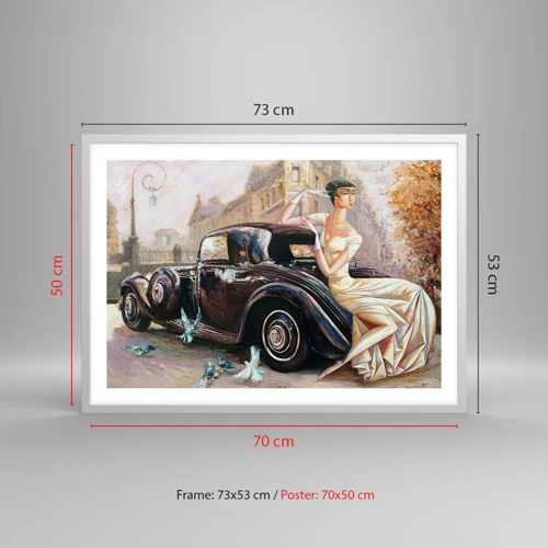 Póster en marco blanco - Elegancia retro - 70x50 cm