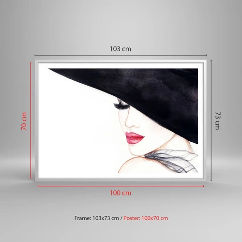 Póster en marco blanco - Elegancia y sensualidad - 100x70 cm