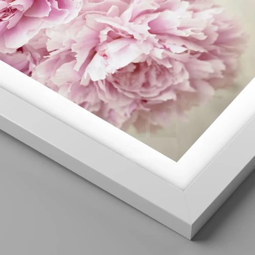 Póster en marco blanco - En el esplendor del rosa - 100x70 cm
