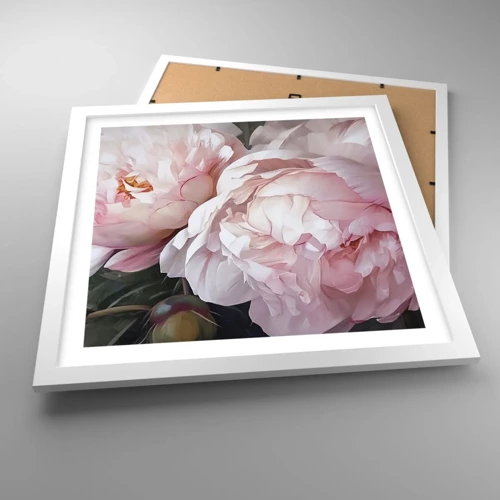 Póster en marco blanco - En flor - 40x40 cm