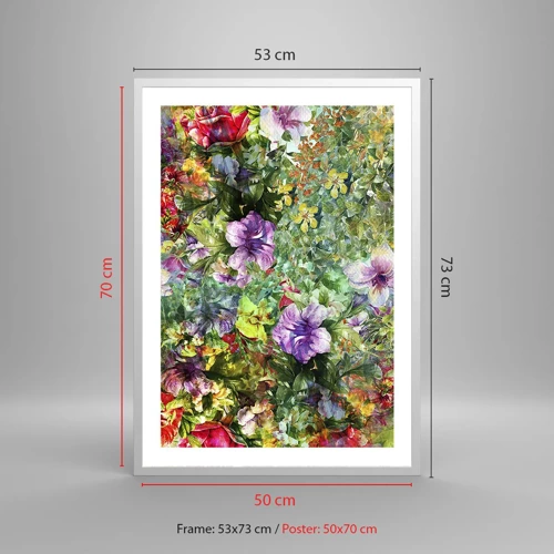 Póster en marco blanco - En flores a la perdición - 50x70 cm