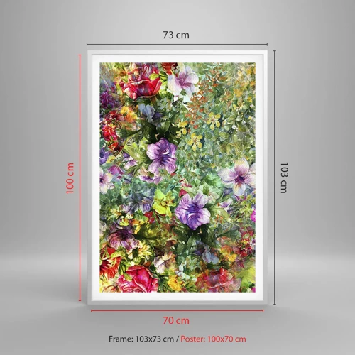 Póster en marco blanco - En flores a la perdición - 70x100 cm