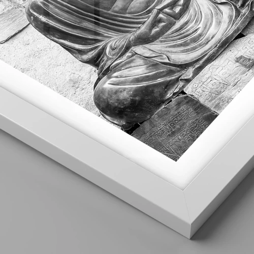 Póster en marco blanco - En la fuente de la paz - 50x40 cm
