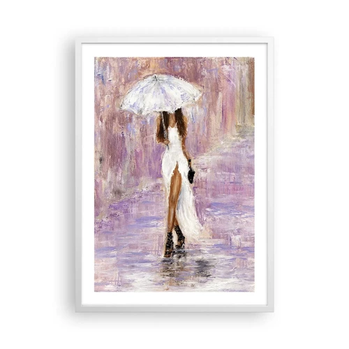 Póster en marco blanco - En la lluvia de lilas - 50x70 cm