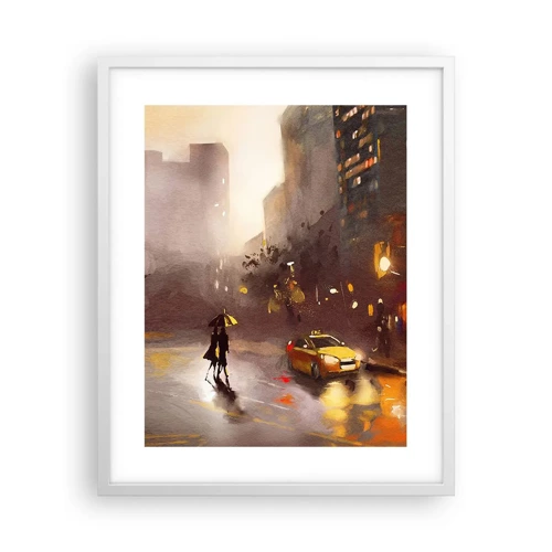 Póster en marco blanco - En las luces de Nueva York - 40x50 cm