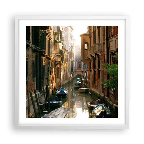 Póster en marco blanco - En un callejón veneciano - 50x50 cm