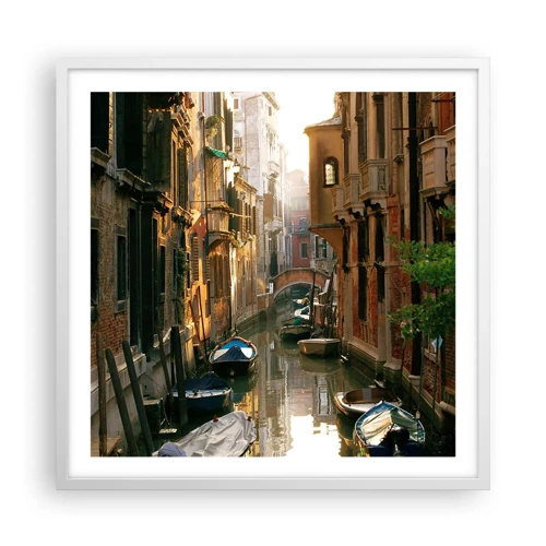 Póster en marco blanco - En un callejón veneciano - 60x60 cm