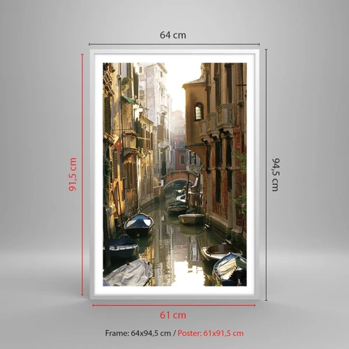 Póster en marco blanco - En un callejón veneciano - 61x91 cm