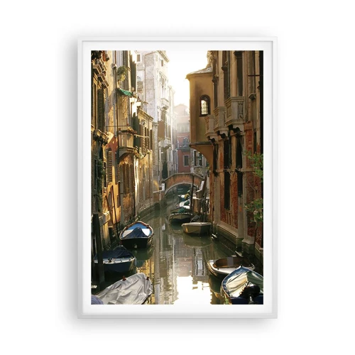 Póster en marco blanco - En un callejón veneciano - 70x100 cm