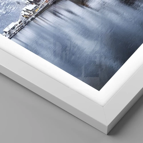 Póster en marco blanco - En un decorado de invierno - 30x30 cm