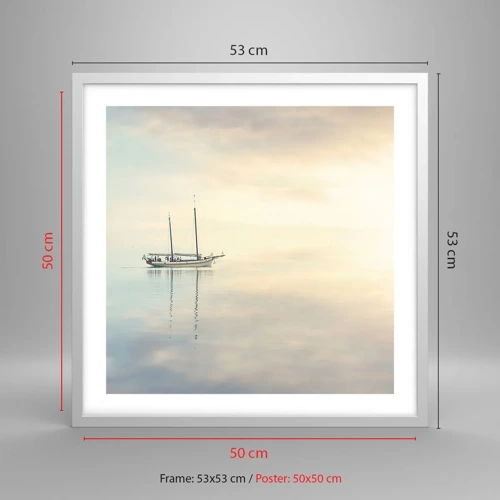 Póster en marco blanco - En un mar de silencio - 50x50 cm
