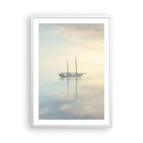 Póster en marco blanco - En un mar de silencio - 50x70 cm