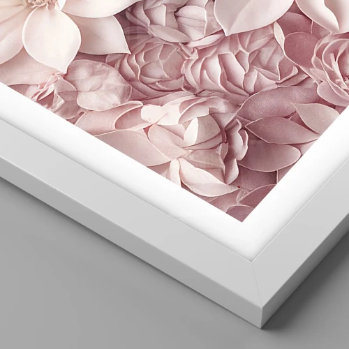 Póster en marco blanco - Entre pétalos rosas - 50x50 cm