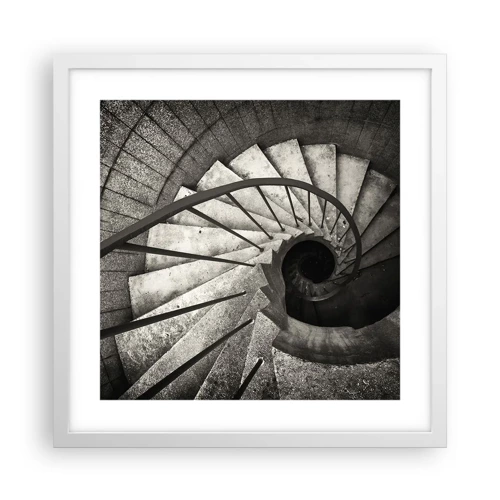 Póster en marco blanco - Escaleras arriba, escaleras abajo - 40x40 cm