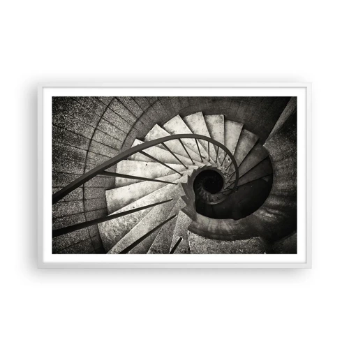 Póster en marco blanco - Escaleras arriba, escaleras abajo - 91x61 cm