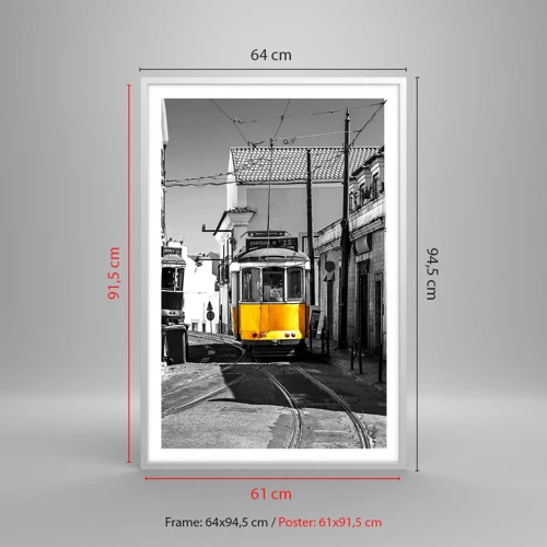 Póster en marco blanco - Espíritu de Lisboa - 61x91 cm