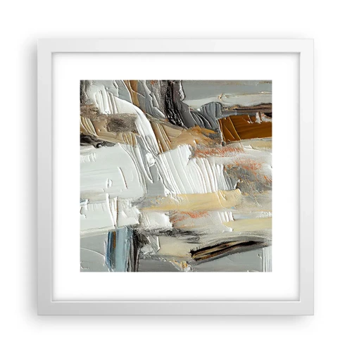 Póster en marco blanco - Estratificación de colores - 30x30 cm