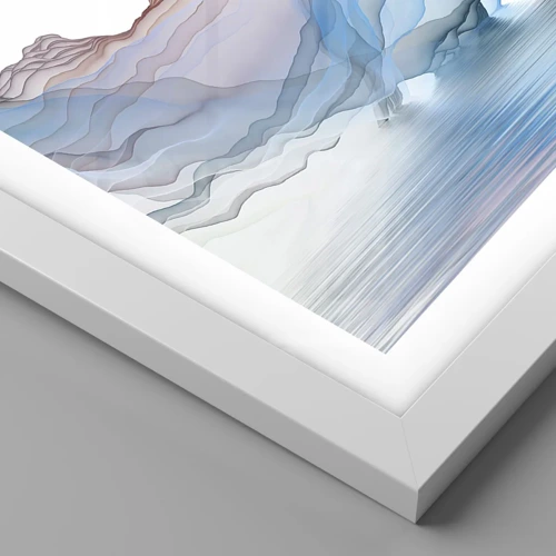 Póster en marco blanco - Hacia las montañas de cristal - 50x70 cm