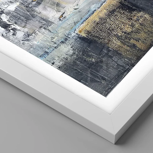 Póster en marco blanco - Hielo abstracto - 50x50 cm